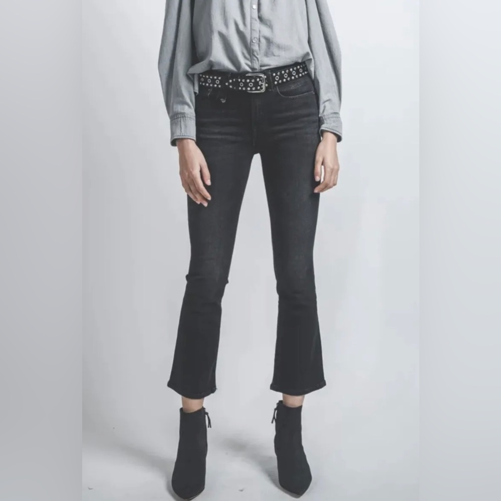 R13 Kick Fit High Waist Crop Jeans In black 26